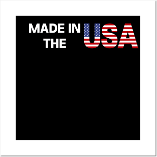 Made in the USA - Retro Patriotic American Flag USA Posters and Art